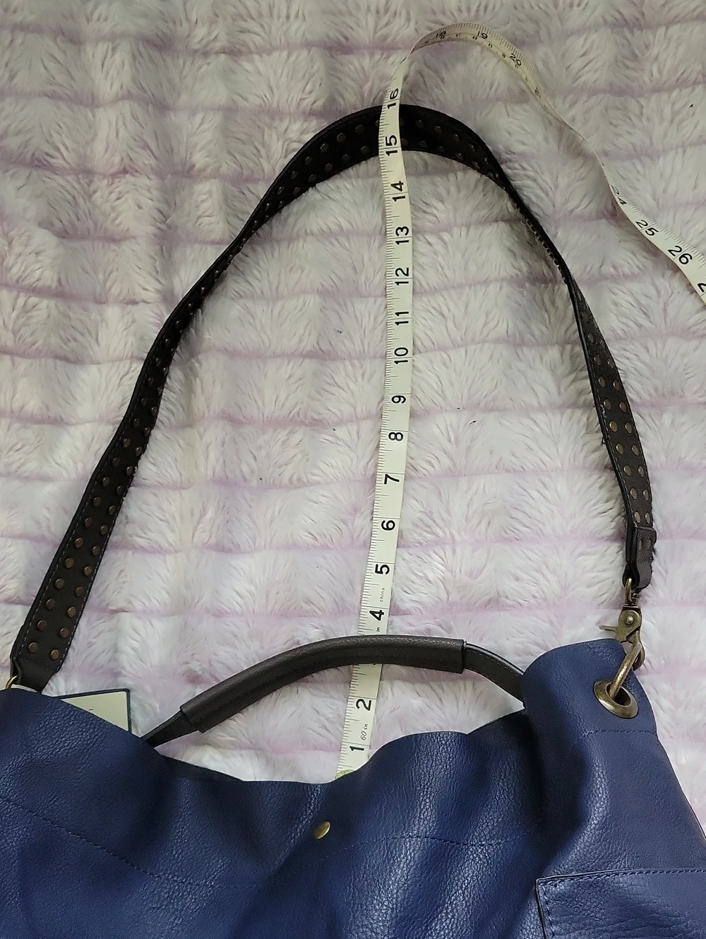 NWT G.H. Bass 2-in-1 Dark Navy Hobo Slouch Grommet Strap Shoulder Hand Bag